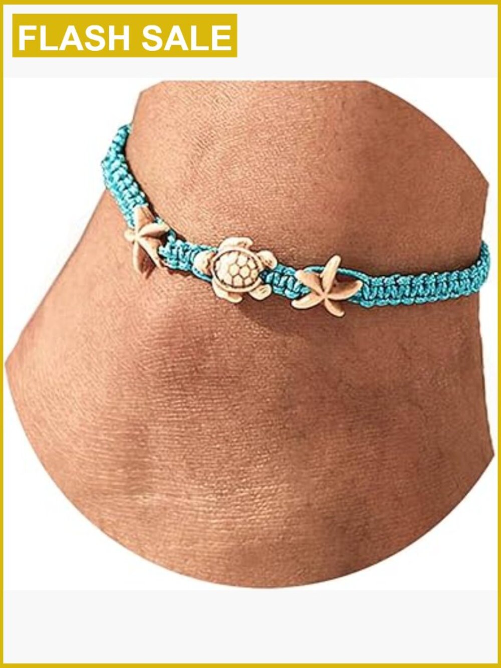 Boho Turtle Anklet Bracelet Barefoot Sandals Beach Summer Waterproof Jewelry